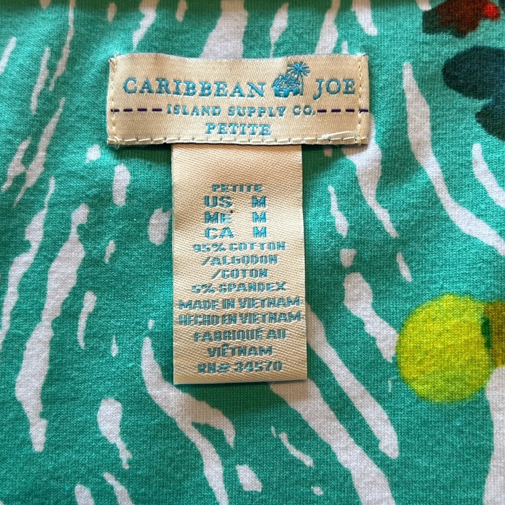 Caribbean Joe Island Supply Co. 3/4 Sleeve Floral Top - Size Midiem - Picture 2 of 9